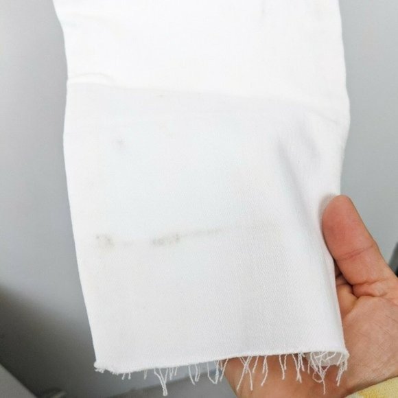 MADEWELL NWT Button Fly Mid Rise Skinny Jeans Raw Hem White Size 32 - Picture 3 of 12